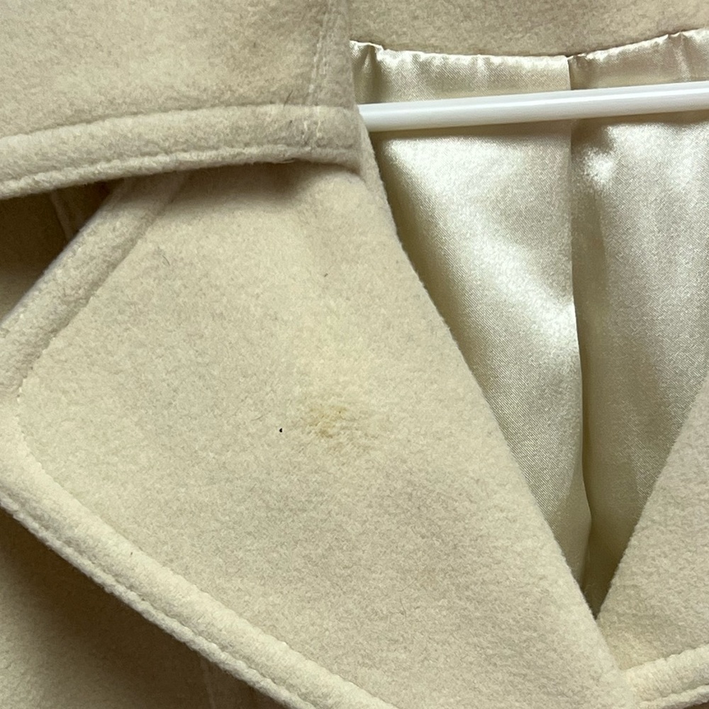 Kenneth Cole Cream Wool Trench Coat women’s 12 - Picture 7 of 9